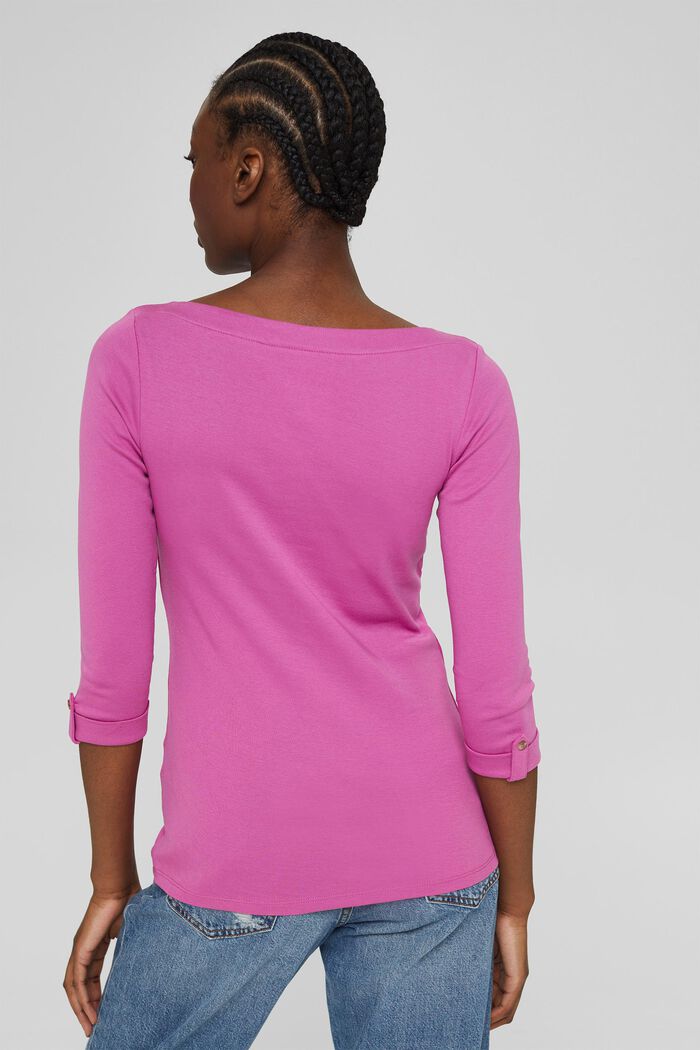 Organic cotton top with 3/4-length sleeves, PINK FUCHSIA, detail image number 3