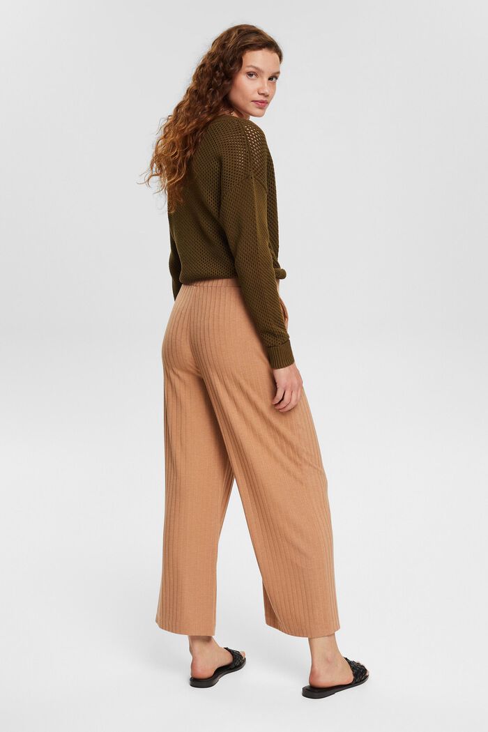 Ribbed-effect culottes, LIGHT TAUPE, detail image number 3