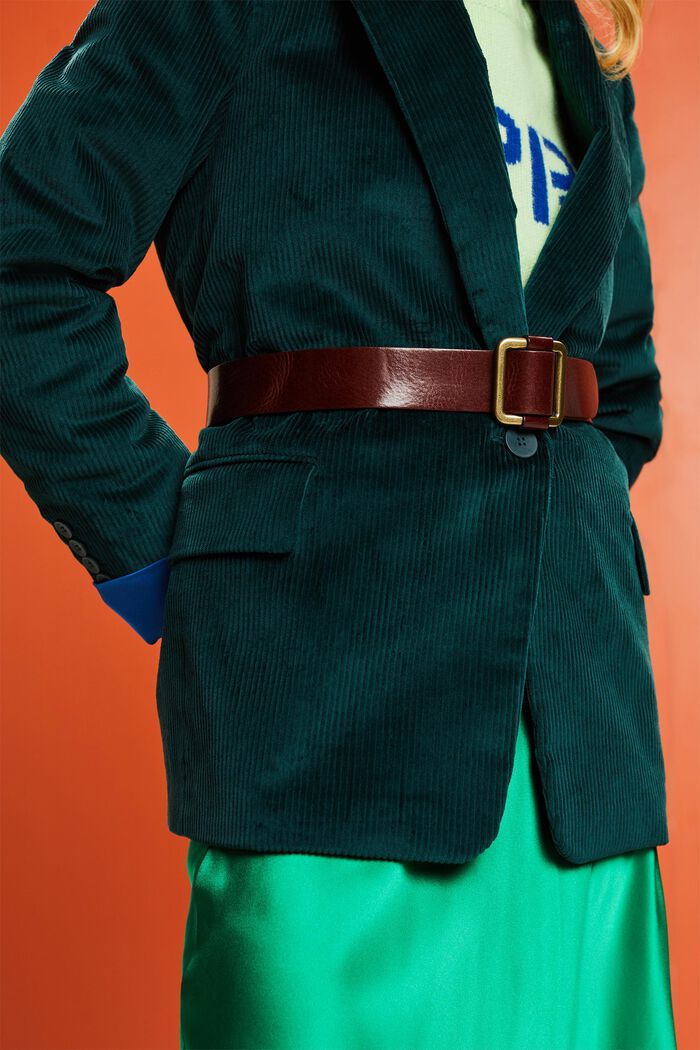 Oversized Corduroy Blazer, EMERALD GREEN, detail image number 3
