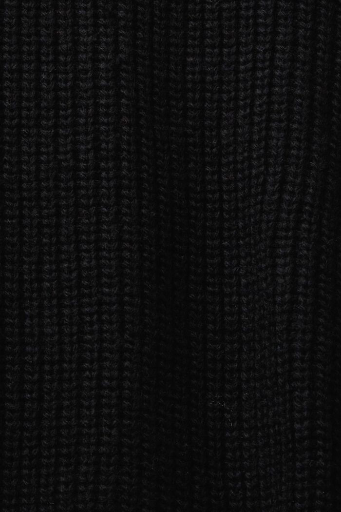 Cable knit cardigan, wool blend, BLACK, detail image number 5