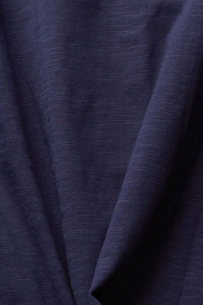 Long sleeve cotton top, NAVY, detail image number 1