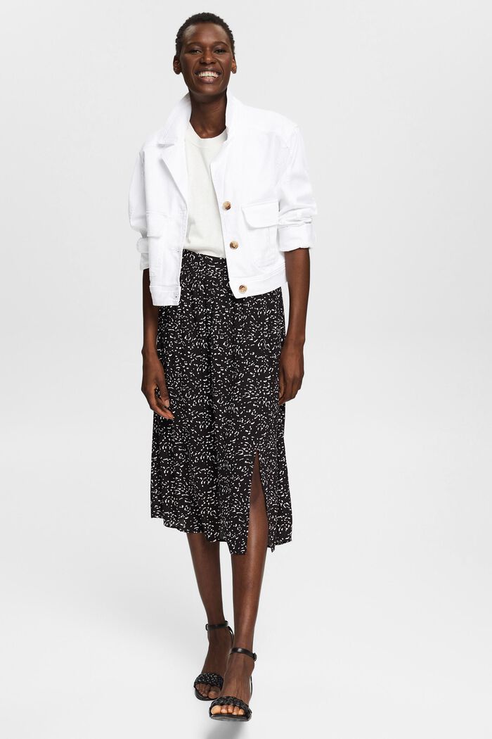 Patterned midi skirt, LENZING™ ECOVERO™, BLACK, detail image number 1