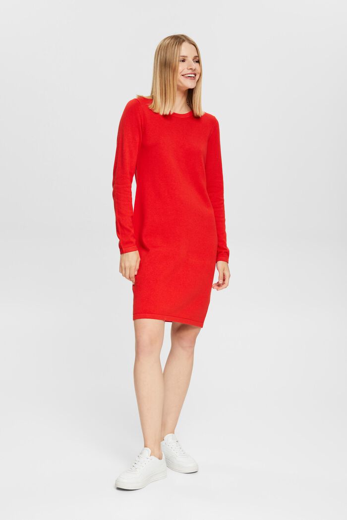 Knit midi dress, ORANGE RED, detail image number 0