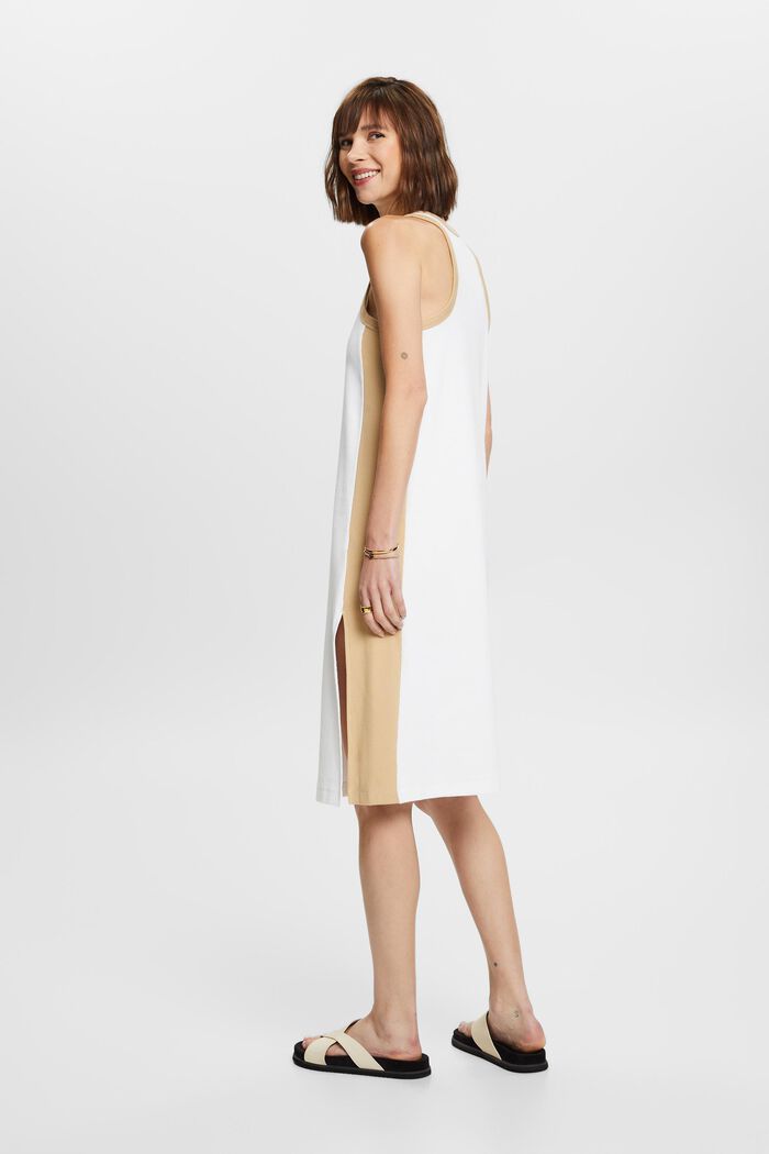 Ribbed jersey midi dress, stretch cotton, WHITE, detail image number 3