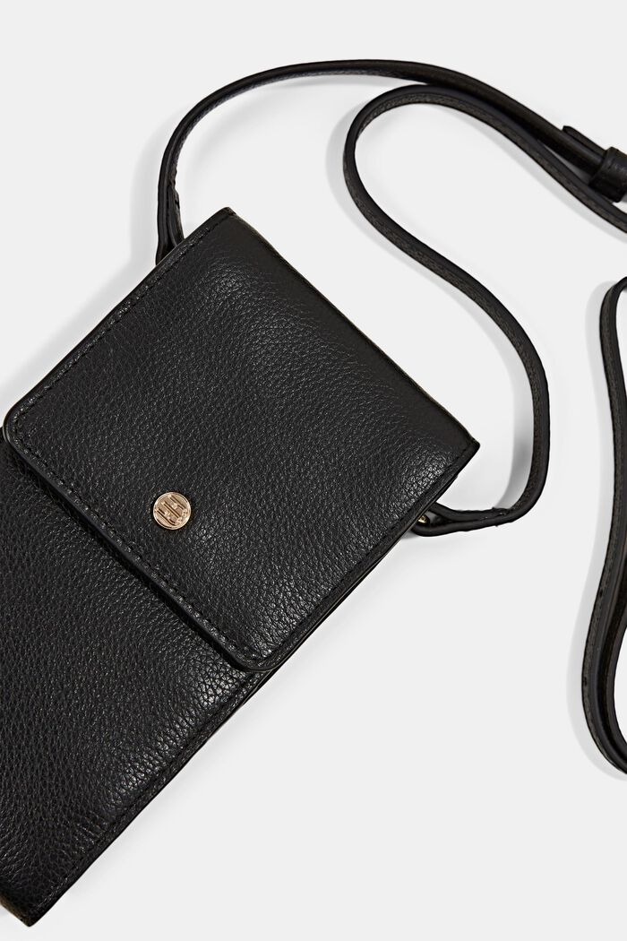 Leather smartphone bag, BLACK, detail image number 1