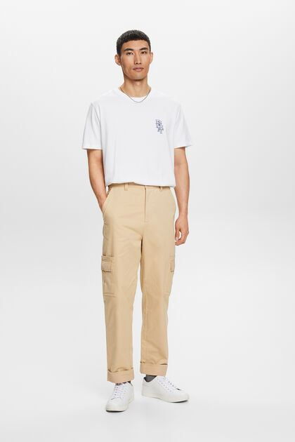 Cargo trousers with turn-up hem