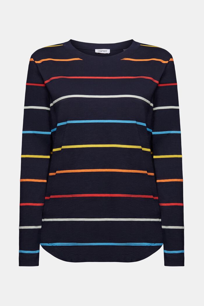 Striped Long Sleeve Top, NAVY, detail image number 6