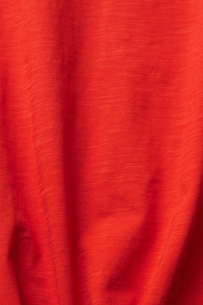 Long sleeve cotton top, ORANGE RED, detail image number 1