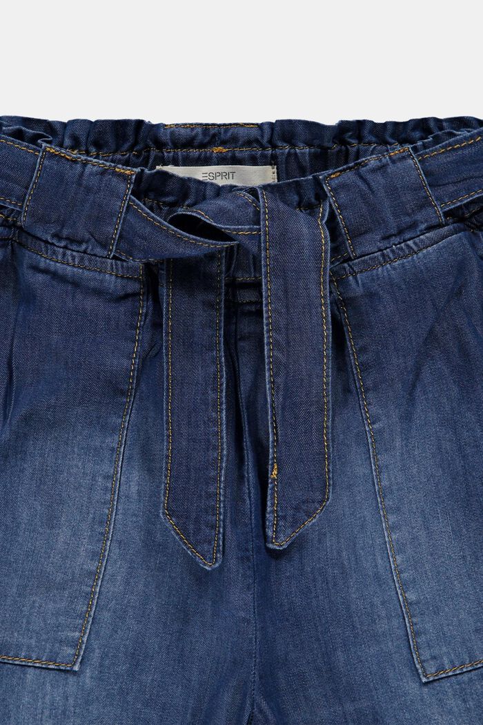 Paper bag shorts with belt, BLUE MEDIUM WASHED, detail image number 2
