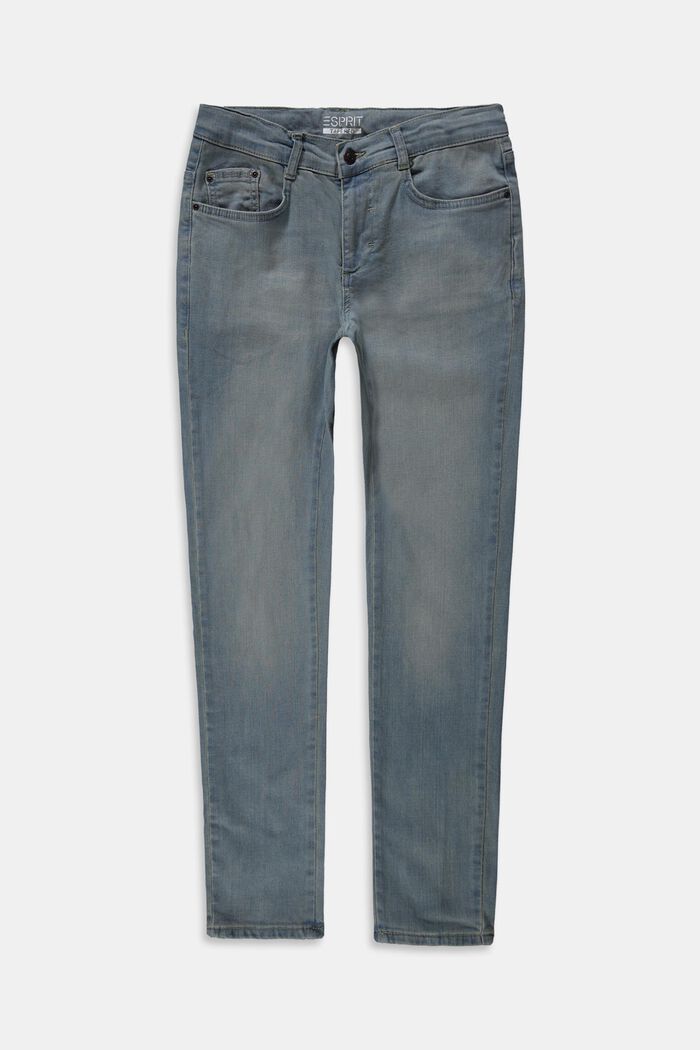 Jeans with an adjustable waistband, BLUE BLEACHED, detail image number 0