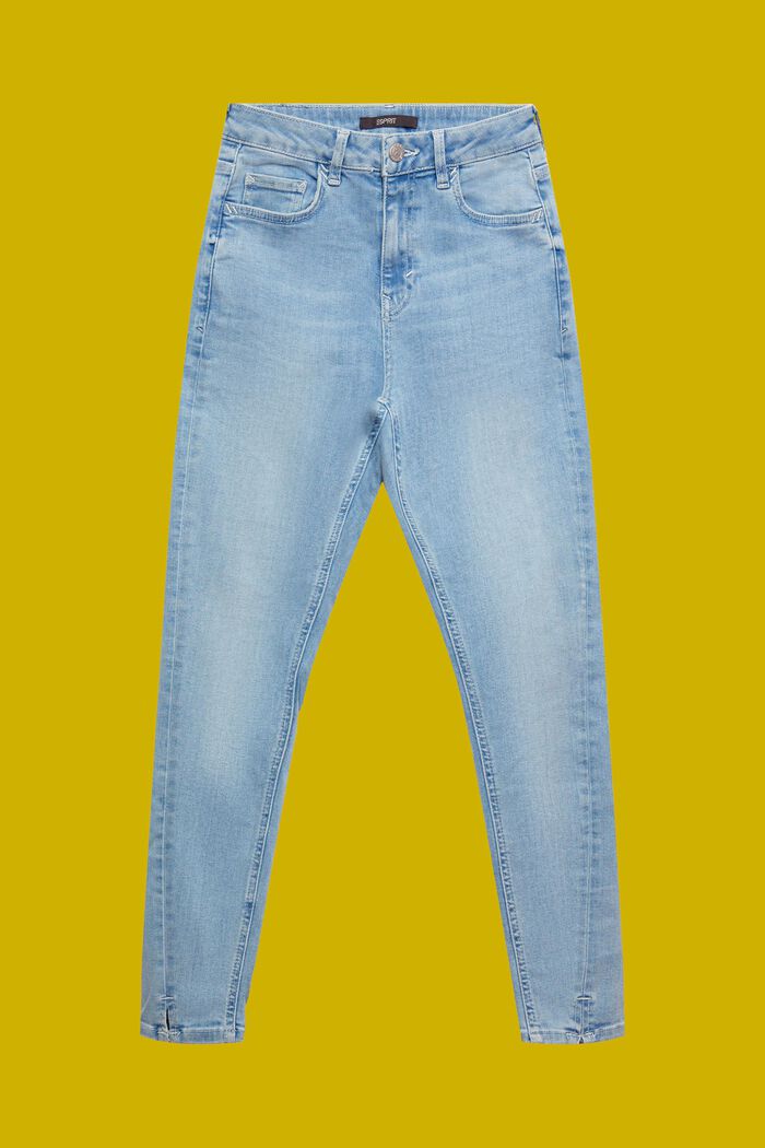 Cropped skinny jeans, BLUE LIGHT WASHED, detail image number 6