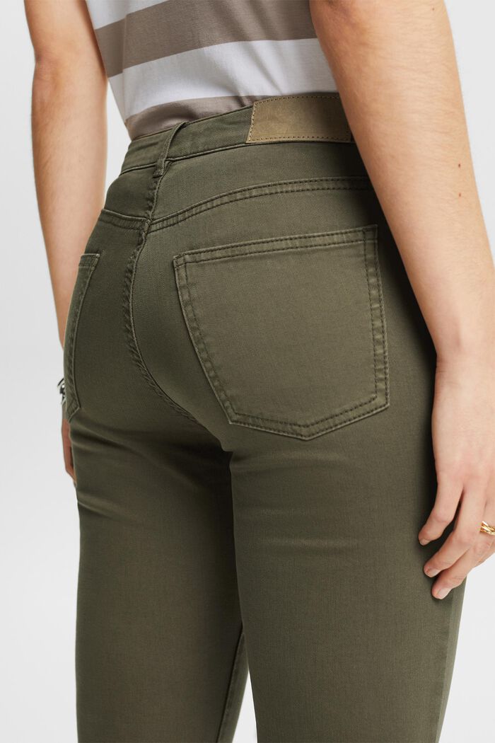 Stretch trousers with organic cotton, DARK KHAKI, detail image number 4