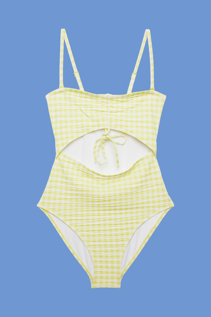 Open-Front Swimsuit, LIME YELLOW, detail image number 4