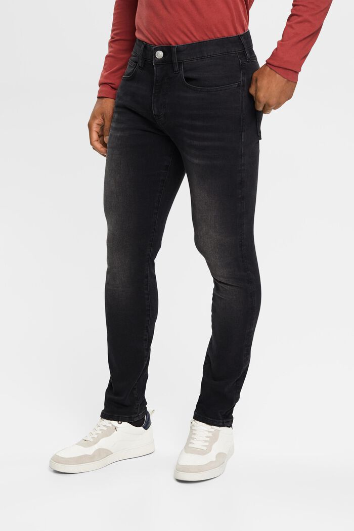 Stretch Mid-Rise Slim Jeans, GREY MEDIUM WASHED, detail image number 0