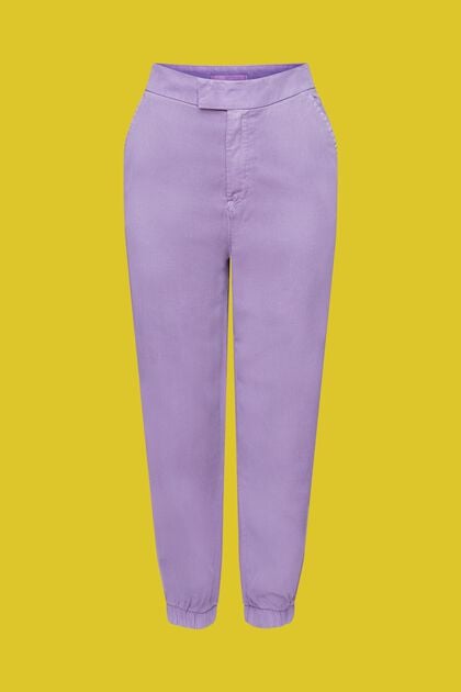 High-rise sporty twill trousers