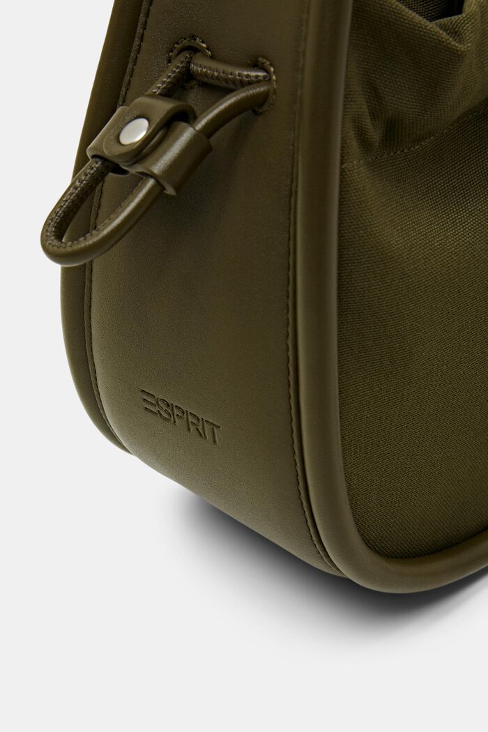 Vegan Leather-Trimmed Shoulder Bag, OLIVE, detail image number 1