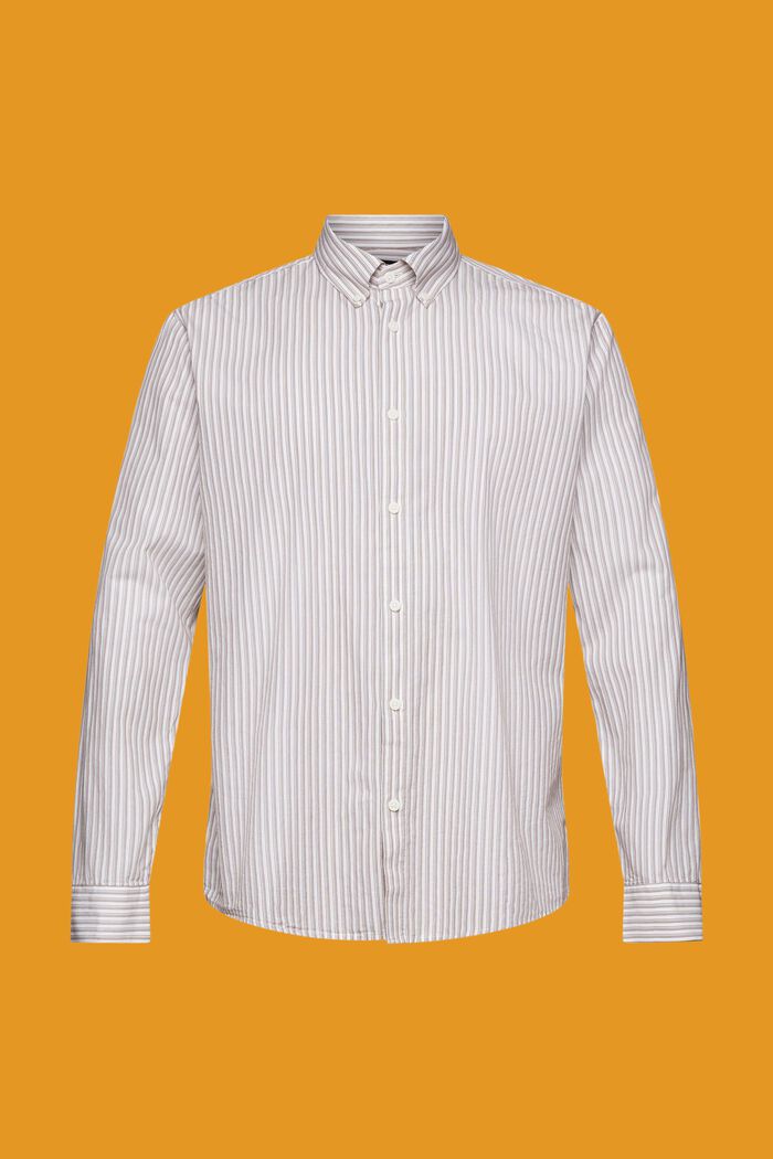 Striped sustainable cotton shirt, TOFFEE, detail image number 6