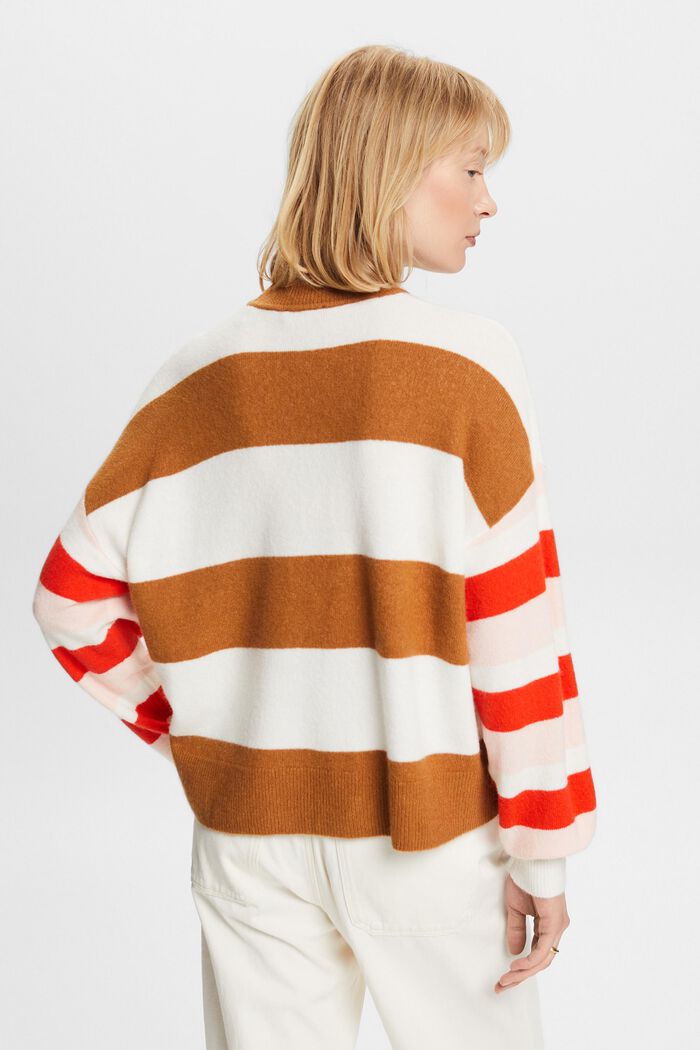 Striped Wool-Blend Sweater, CARAMEL, detail image number 4