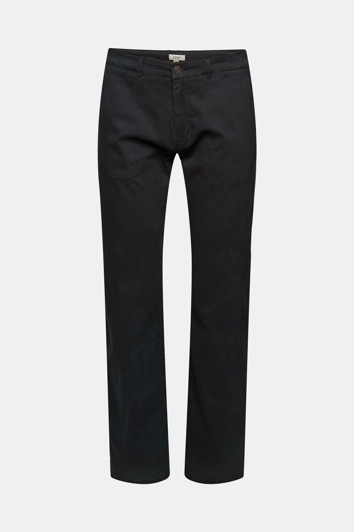Cotton chinos, BLACK, overview