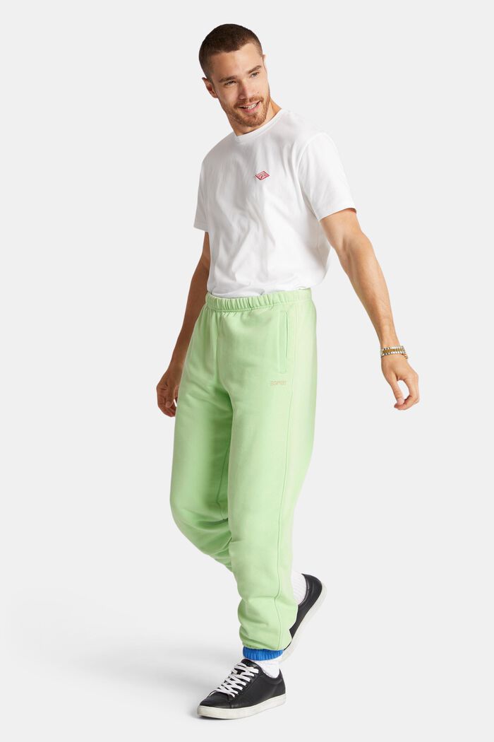 Cotton Fleece Logo Sweatpants, LIGHT GREEN, detail image number 1
