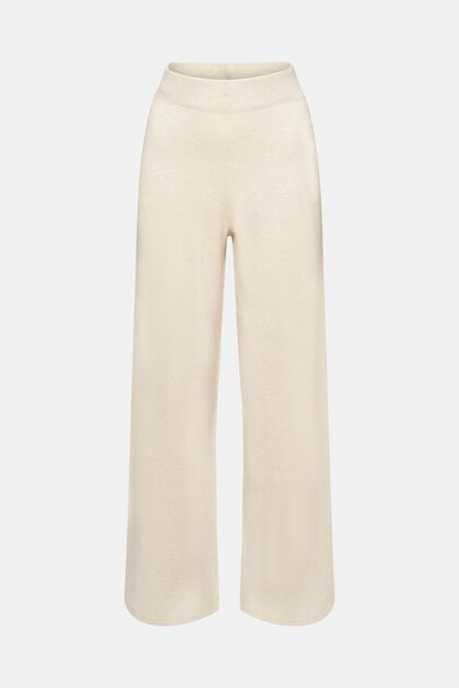 High-rise wide leg knit trousers