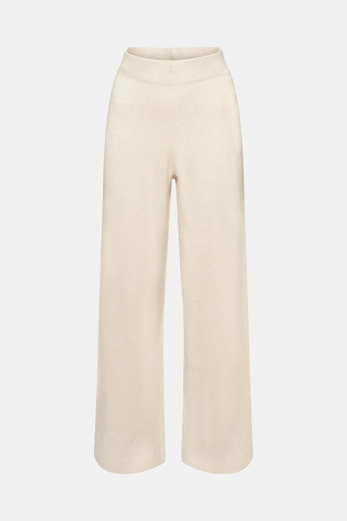 High-rise wide leg knit trousers, LIGHT TAUPE, detail image number 6