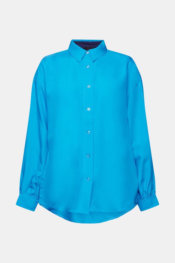 Oversized shirt blouse, BLUE, detail image number 6