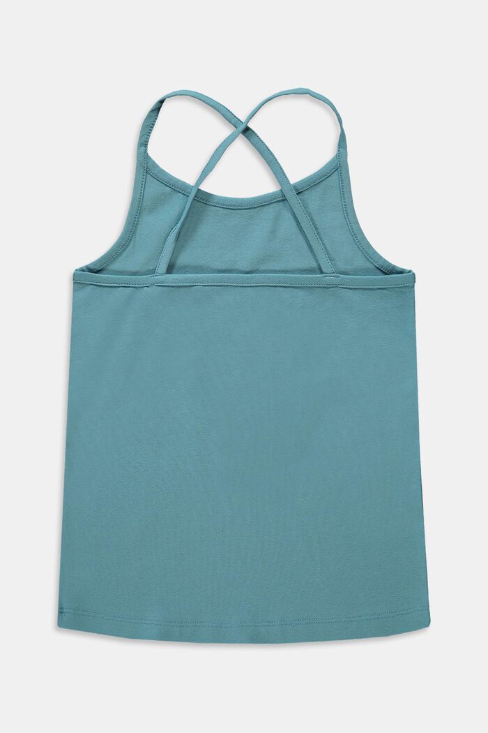 Top with crossed-over straps, AQUA GREEN, detail image number 1