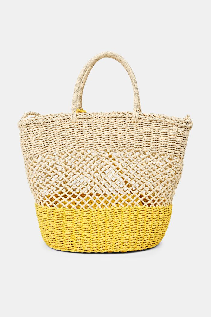 Two-tone bast shopper , YELLOW, detail image number 0