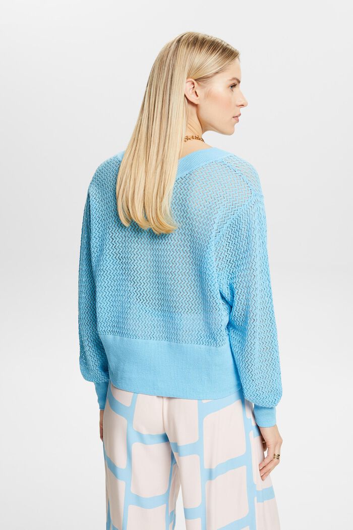 Structured V-Neck Sweater, LIGHT TURQUOISE, detail image number 2