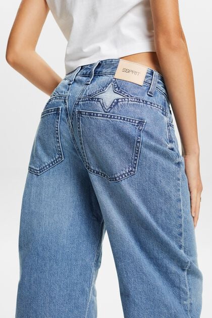 Mid-Rise Retro Loose Jeans