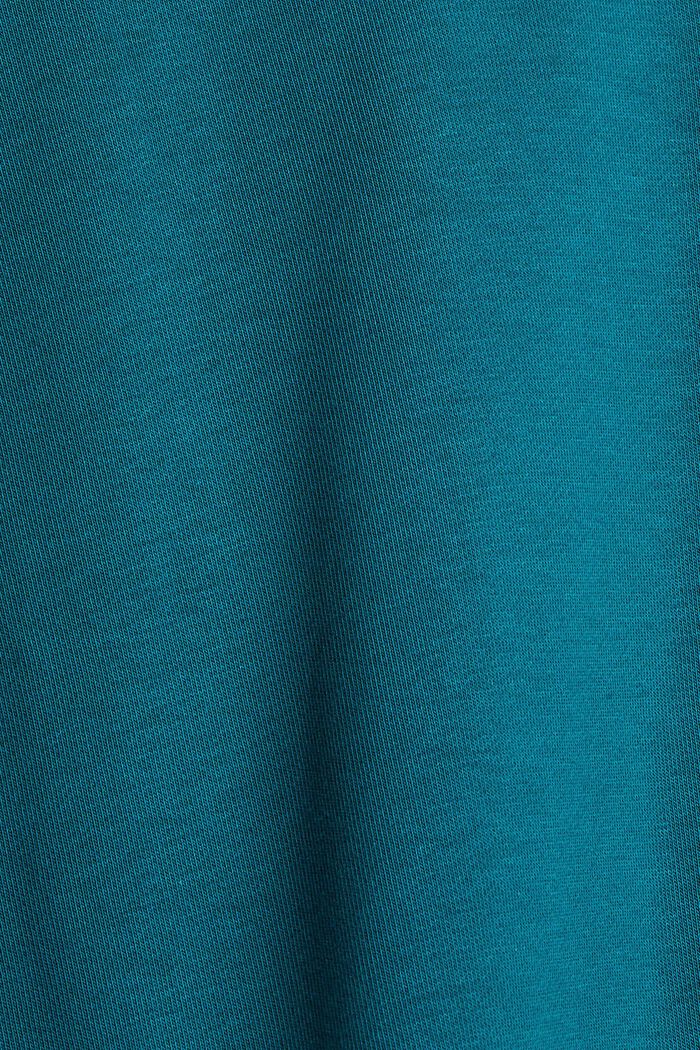 Hoodie with a stand-up collar in blended cotton, EMERALD GREEN, detail image number 4