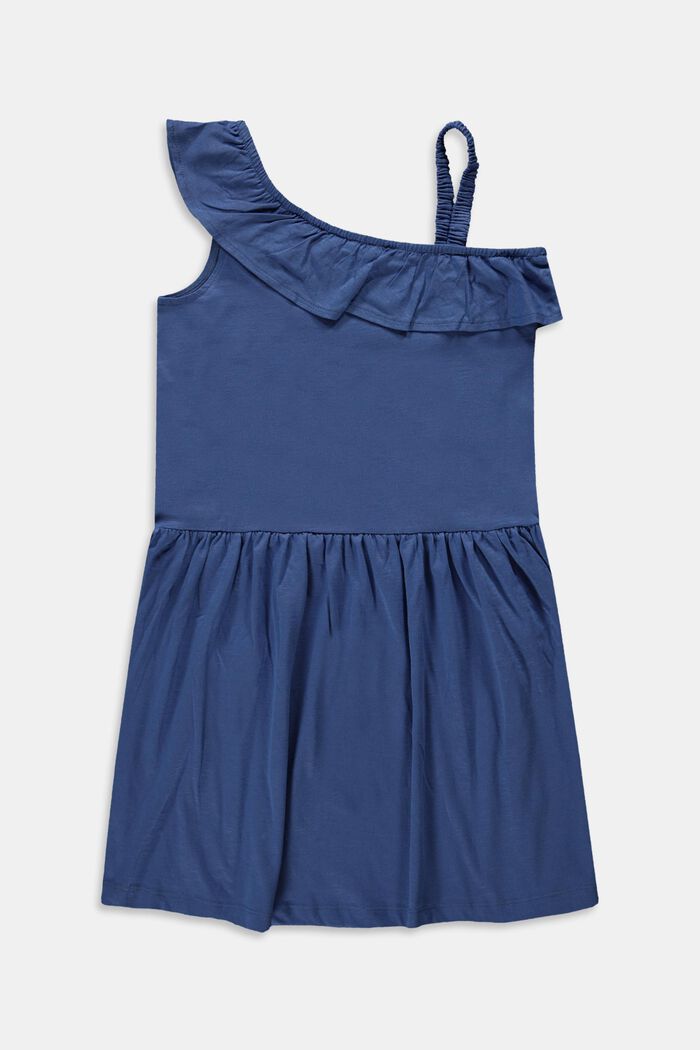 Dress with asymmetric straps, BLUE, detail image number 1