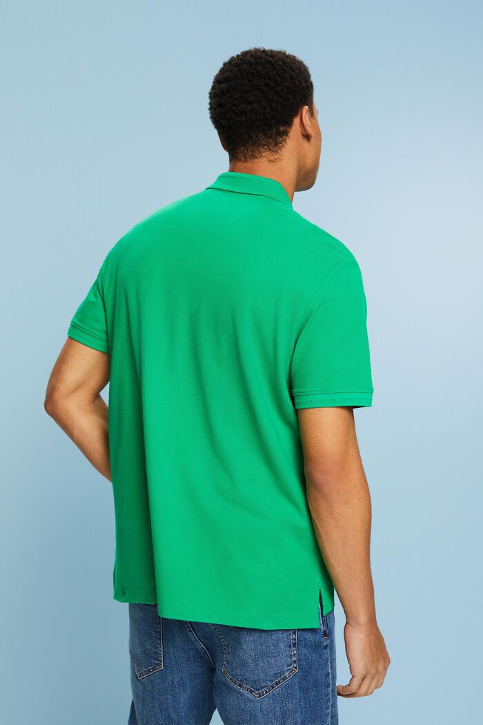 Cotton Pique Polo Shirt, GREEN, detail image number 2