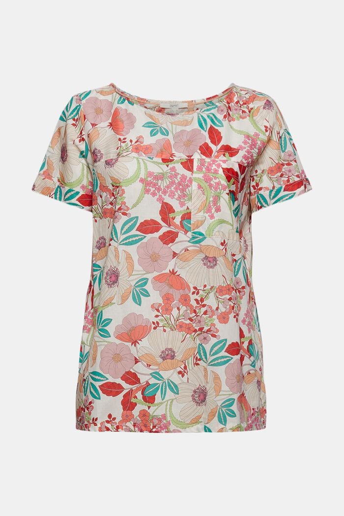 Short sleeve blouse with floral print