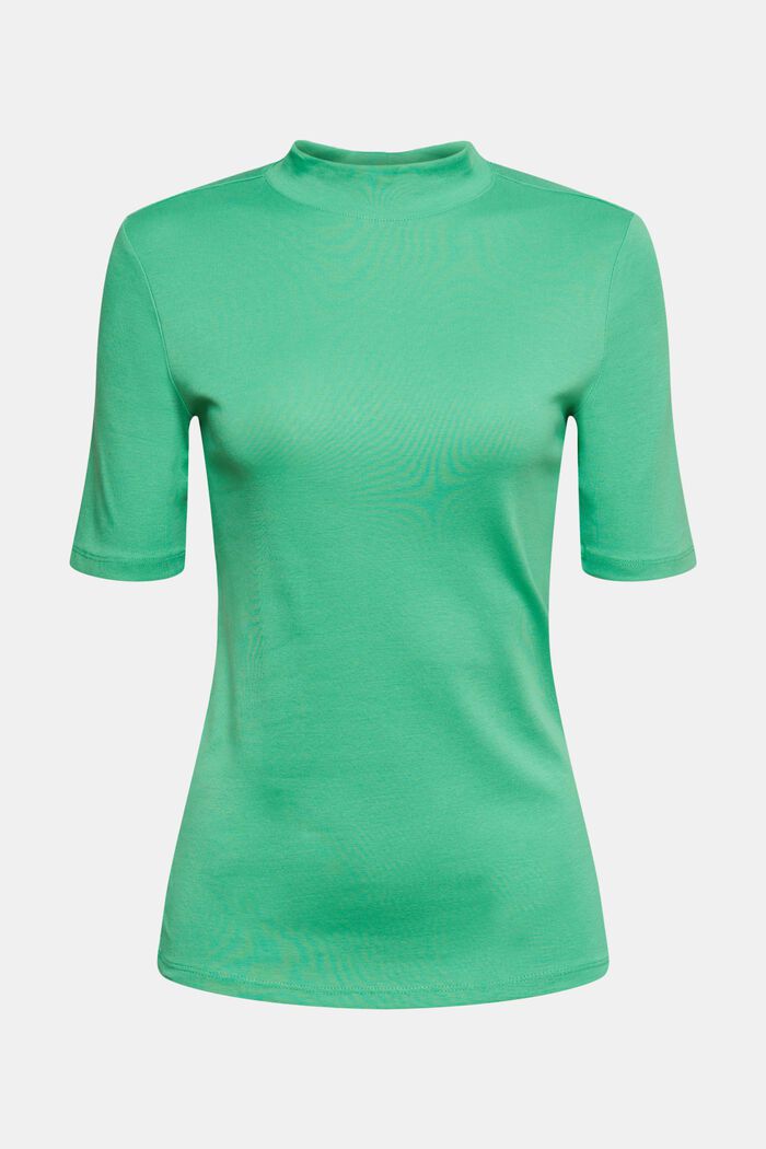 Stand-up collar t-shirt, GREEN, detail image number 7