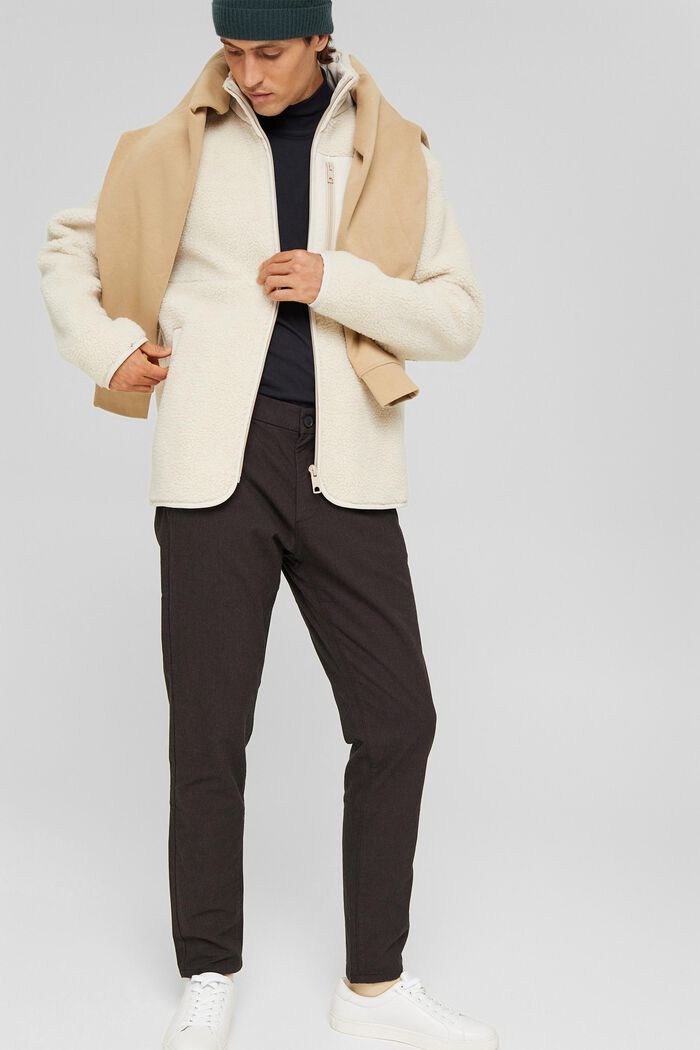 Two-tone suit trousers made of blended cotton