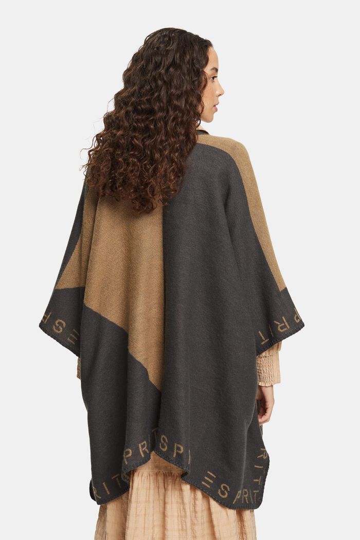 Two-coloured poncho, BEIGE, detail image number 2