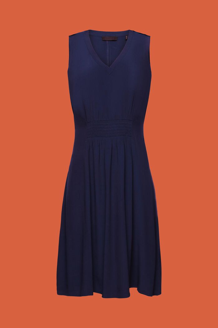 Smocked Waist A-Line Dress, NAVY, detail image number 5