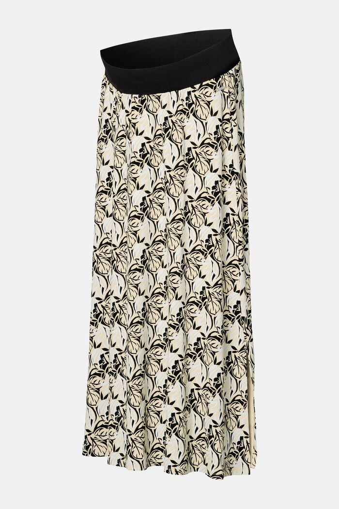 Maxi skirt with a floral pattern, GUNMETAL, detail image number 2