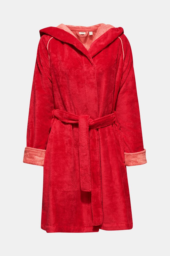 Velours bathrobe, RASPBERRY, detail image number 0