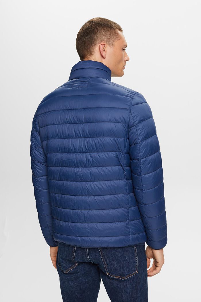 Quilted jacket with high neck, PETROL BLUE, detail image number 3