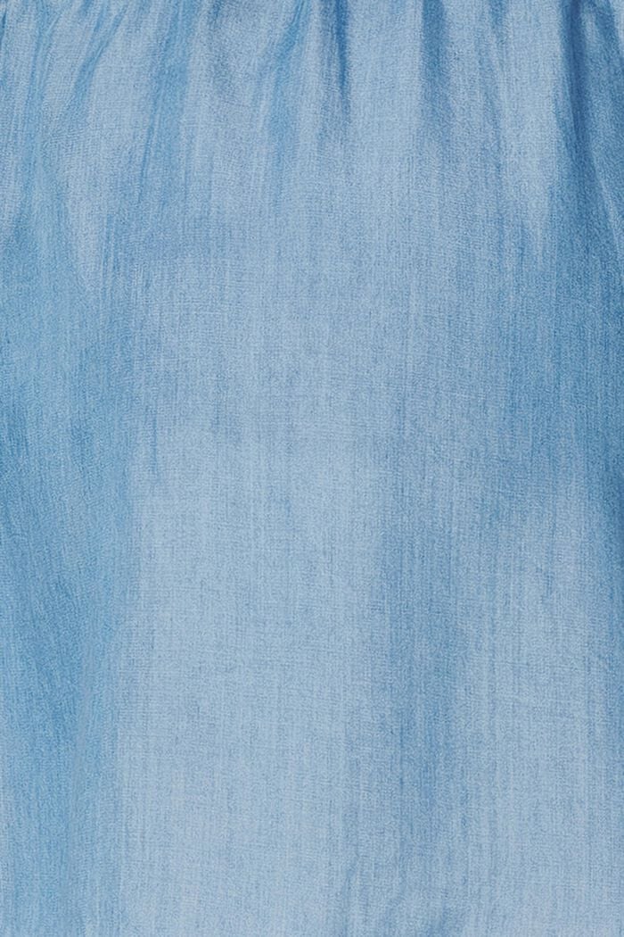 Made of TENCEL™: chambray blouse with an elasticated waistband, MEDIUM WASHED, detail image number 3