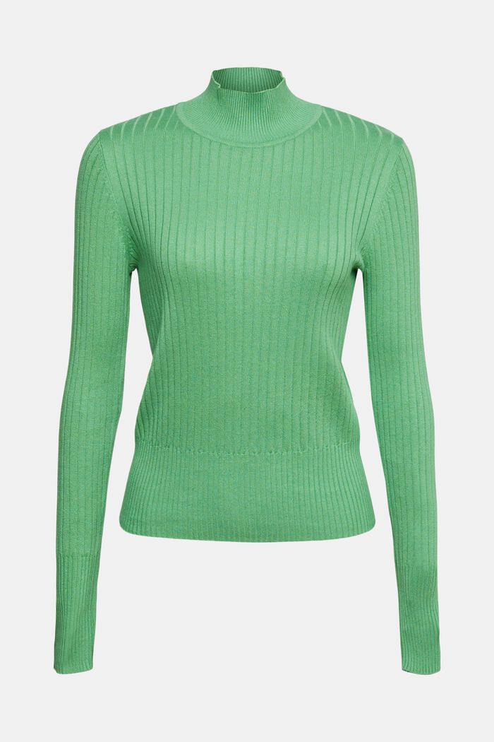 Ribbed knit jumper, GREEN, overview