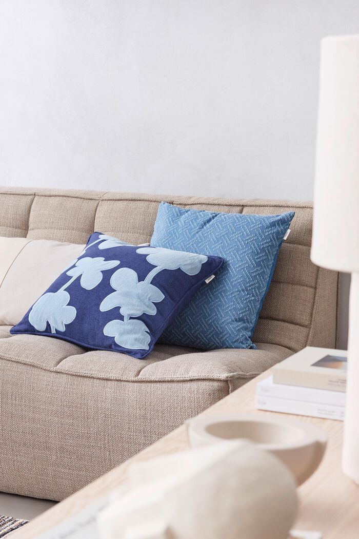Floral Print Cushion Cover, BLUE, detail image number 4