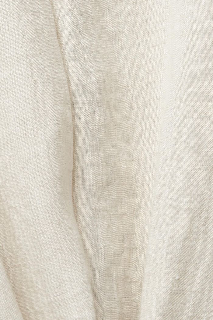 Linen blouse with a tie-around belt, SAND, detail image number 4