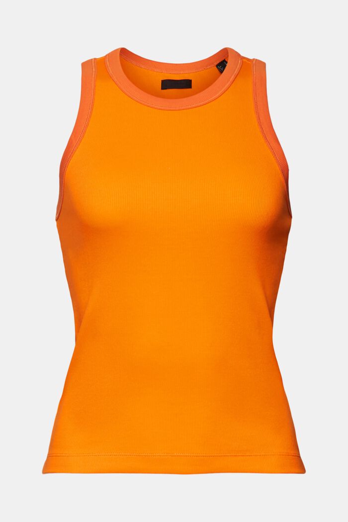 Ribbed jersey tank top, stretch cotton, BRIGHT ORANGE, detail image number 6
