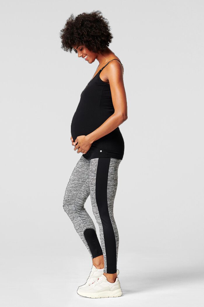 Active leggings with an over-bump waistband, BLACK, detail image number 3