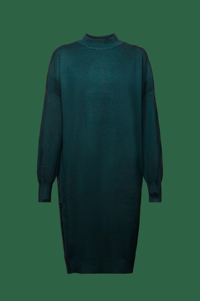 Mock Neck Knit Dress, EMERALD GREEN, detail image number 6