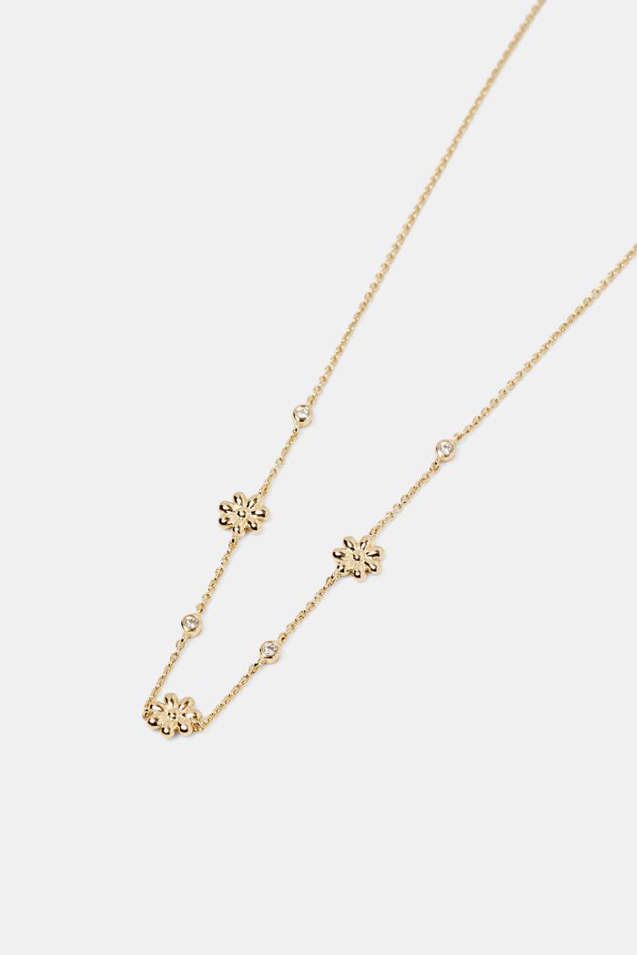 Daisy Zirconia Necklace, GOLD, detail image number 1